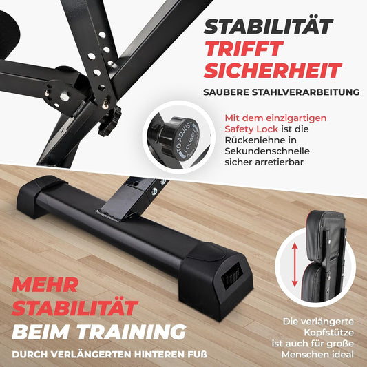 SPORTSCHMIEDE: Verstellbare, klappbare Schrägbank fürs Heimtraining