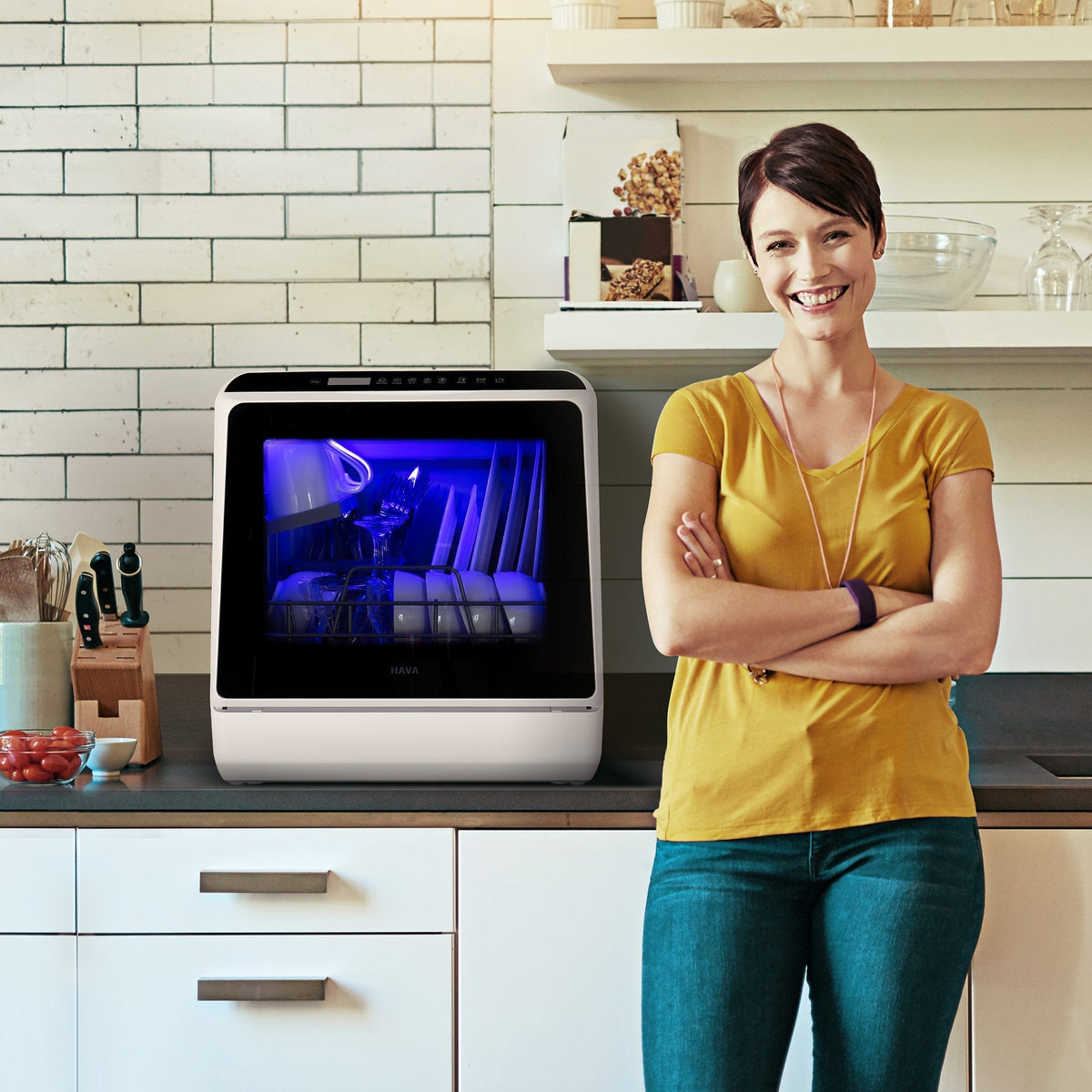 HAVA R01 Compact Countertop Dishwasher Bundle