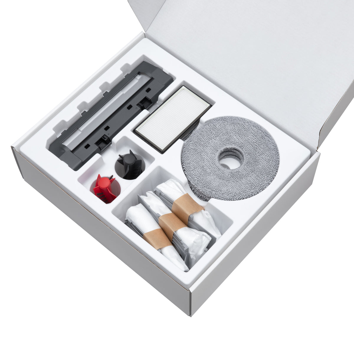 Roborock Zubehörset für Saros 10R, inkl. 4 Rotierenden Wischmopps, 3 Staubbeuteln, 1 Hauptbürstenabdeckung, 1 Hauptbürste und 2 Seitenbürsten