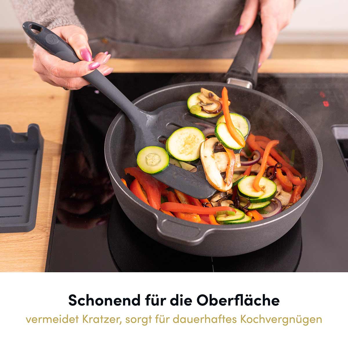 Pfannenwender XXL mit robustem Edelstahlkern