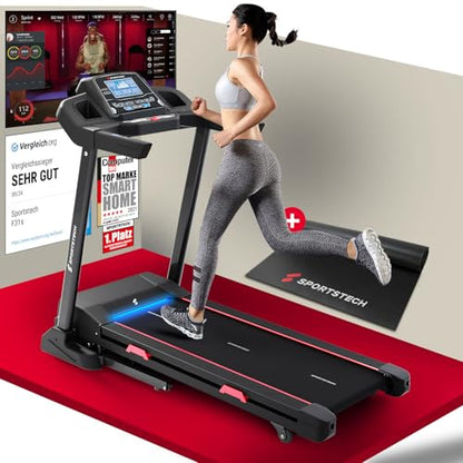 Sportstech F31s: Klappbares Laufband für Zuhause mit App, Bluetooth & LED