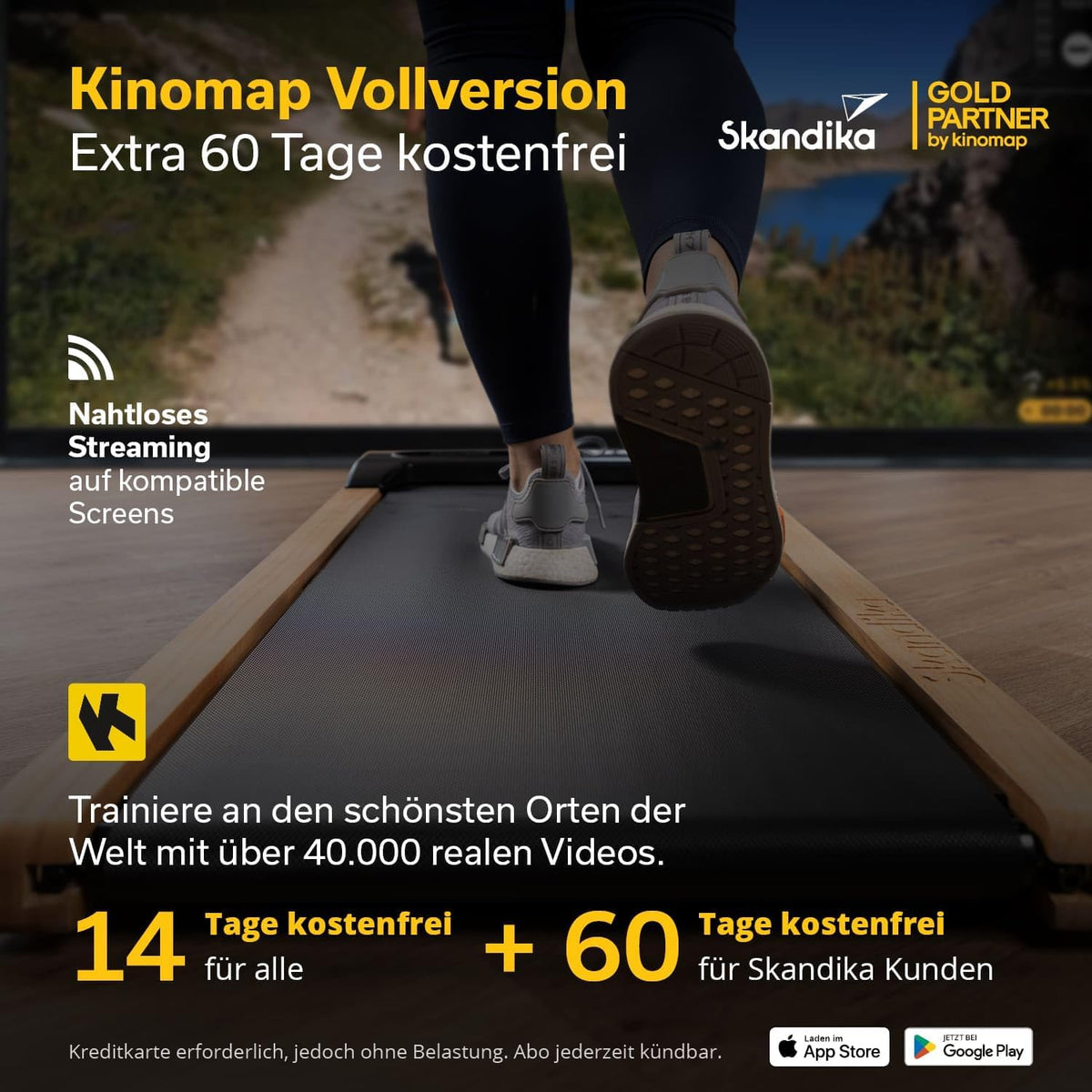 Skandika Nordik Walking Pad: Laufband für Home Fitness & Büro, mit Steigung