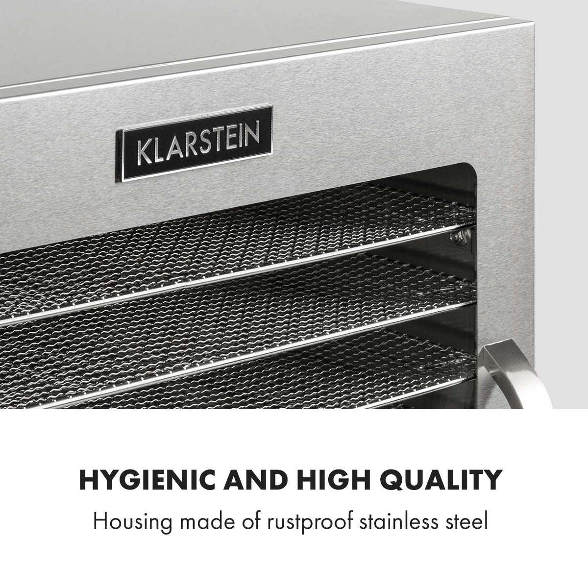 Klarstein Dörrgerät, Dörrautomat für Gemüse, Obst, Pilze & Fleisch, 1500W Edelstahl-Dörrautomat, Trockenautomat mit 16 Metallgitter, Dörrgerät mit 24H Timer & Touch-Display, Food Dehydrator