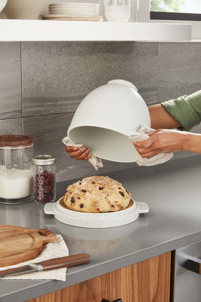 KitchenAid Brot-Backschüssel 5KSM2CB5BGS Grey Speckle mit KitchenAid Brotmesser KKFTR8BRWM