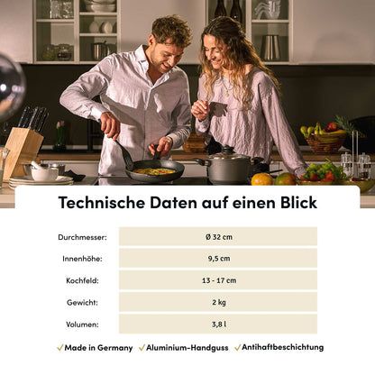 Wokpfanne Ø 32 cm I Deckel optional